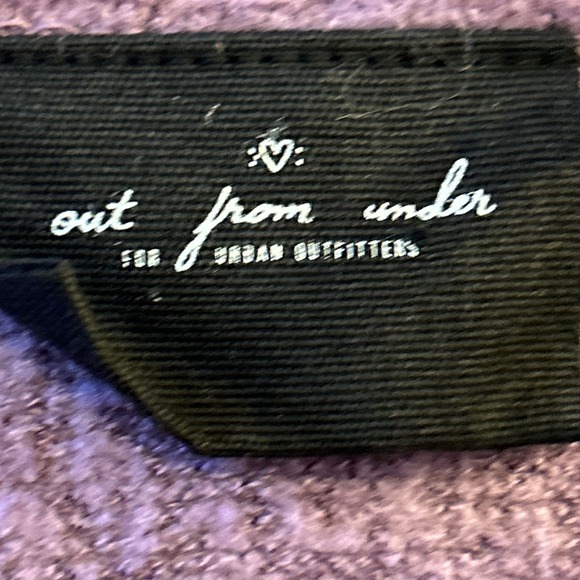 Out From Under Urban Outfitters Purple Cropped Twist Front Sweater Top Small - Picture 4 of 10